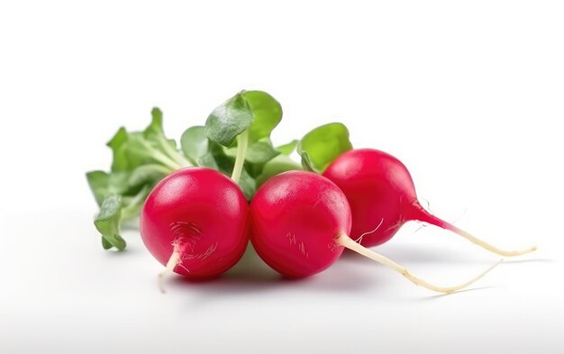 A close up radish isolated on a white background vegan fresh vegetables ai generated