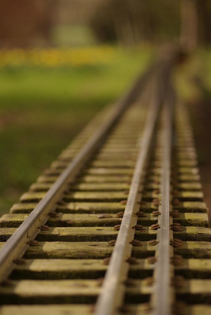 Photo 鉄道線路のクローズアップ