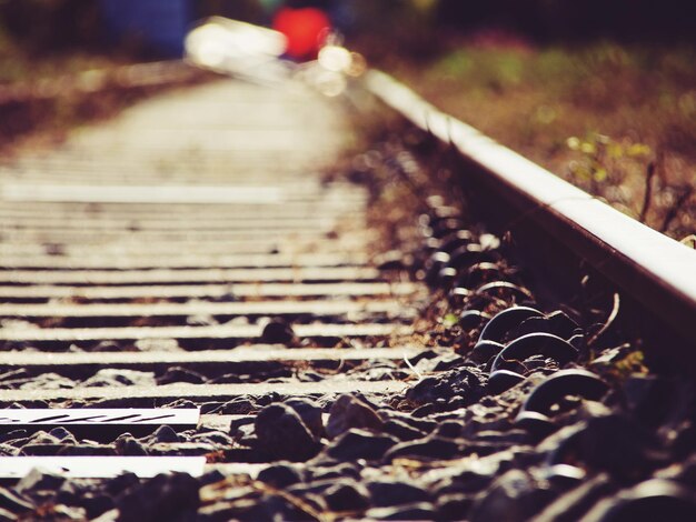 Photo close-up of railroad track