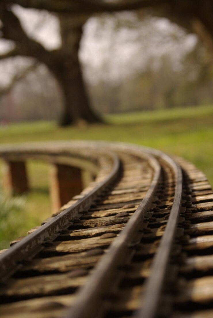 Photo 鉄道線路のクローズアップ