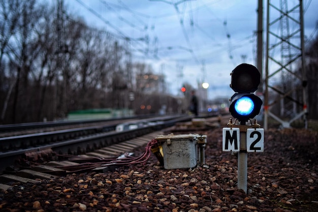 Photo close-up of railway signal