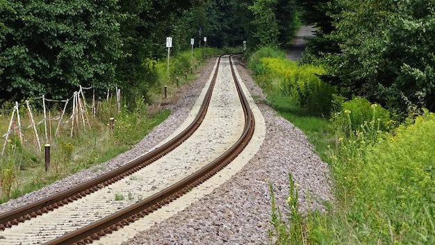 鉄道線路のクローズアップ
