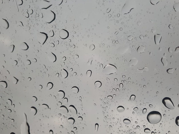 Close Up Rain On Glass Photo