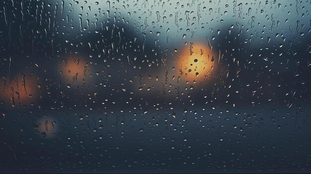 close up of rain on a window in the style of unreal engine