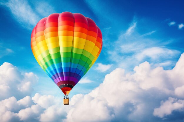 Photo close up of a rainbow appearing over a rainbow colored beach umbrella