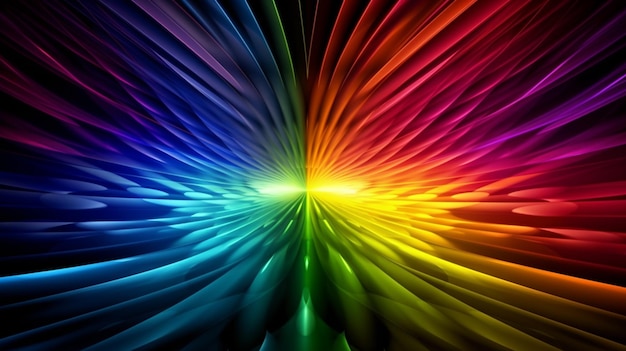 A close up of a rainbow colored background with a black background generative ai
