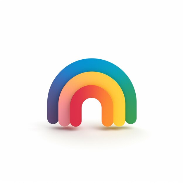 Foto un primo piano di un oggetto color arcobaleno su una superficie bianca
