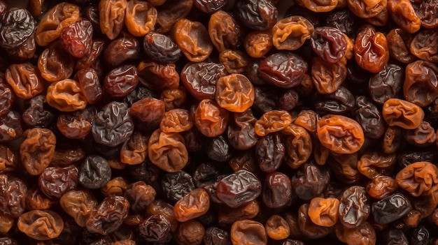 A close up of raisins in a bowl