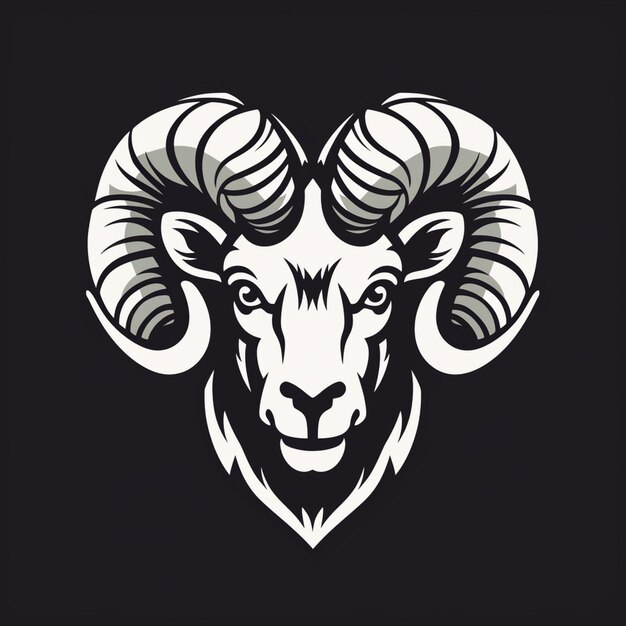 A close up of a rams head with a black background AI Generative