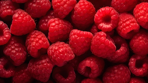 a close up of raspberries with a white background