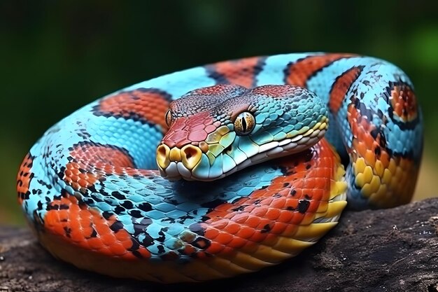 Photo close up of a rattlesnake generative ai