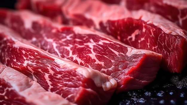 A close up of a raw meat