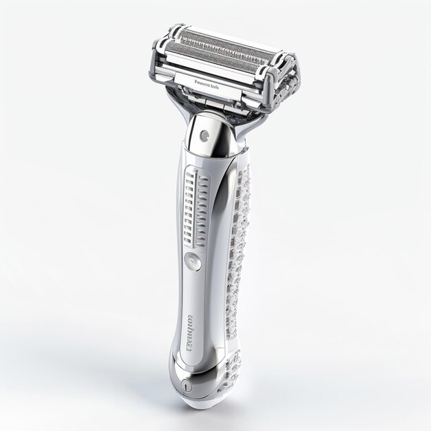 Photo a close up of a razor on a white background with a white background generative ai