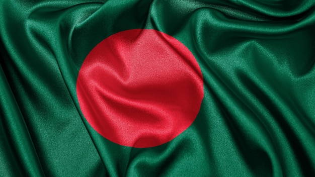 Photo close up realistic texture flag of bangladesh