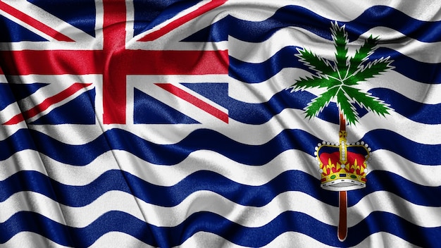 Close up realistic texture flag of British Indian Ocean Territory