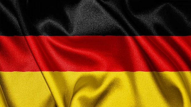 Close up realistic texture flag of Germany