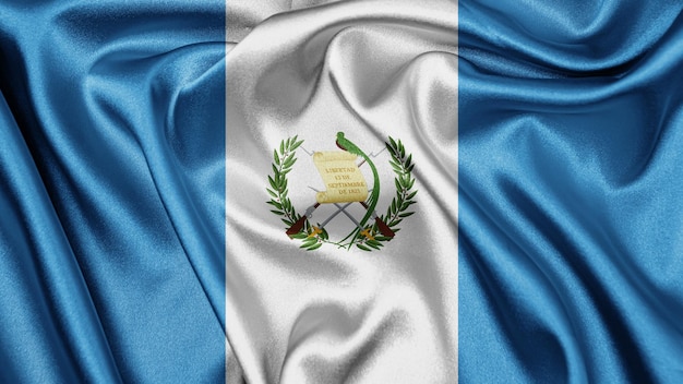 Close up realistic texture flag of Guatemala