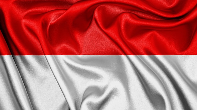 Chiuda sulla bandiera realistica della struttura dell'indonesia