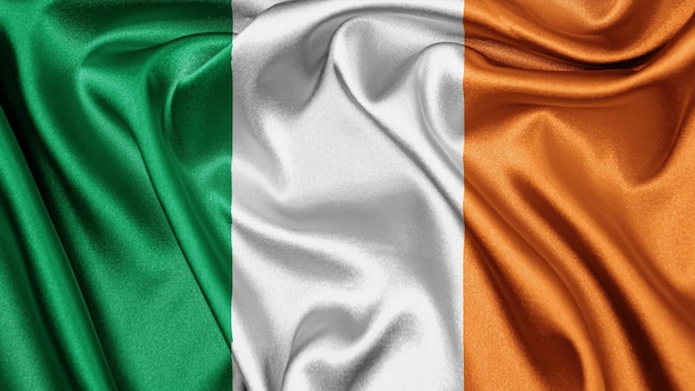 Photo close up realistic texture flag of ireland