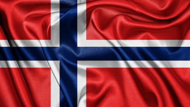 Close up realistic texture flag of Norway