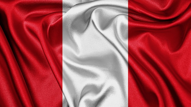 Close up realistic texture flag of Peru