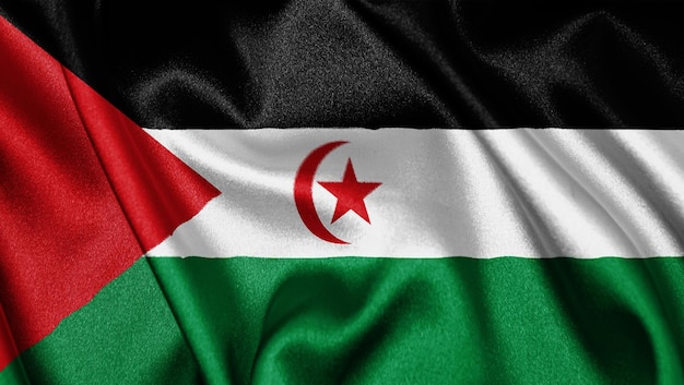 Крупный план реалистичной текстуры флага Сахары