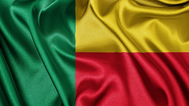 Close-up realistische textuur vlag van Benin republiek