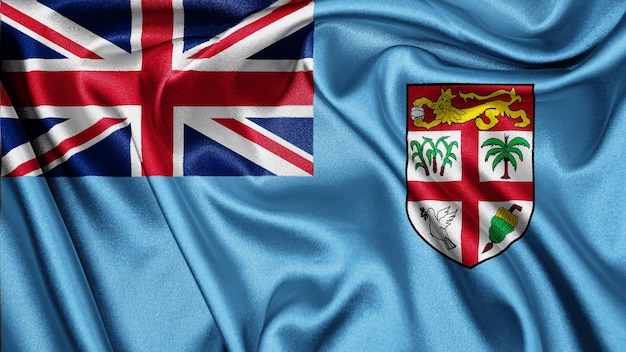 Close-up realistische textuur vlag van Fiji