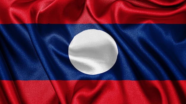 Close-up realistische textuur vlag van Laos