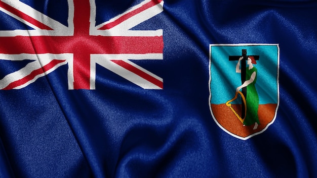 Close-up realistische textuur vlag van Montserrat