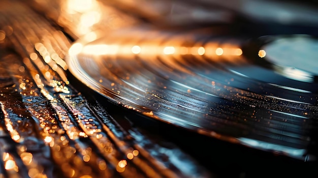 a close up of a record on a table