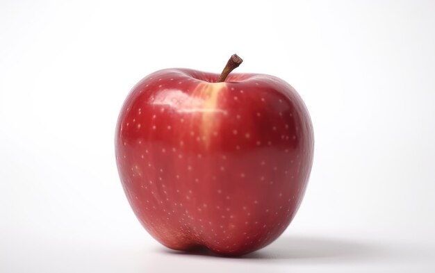 A close up red apple isolated on a white background organic natural fruit ai generated