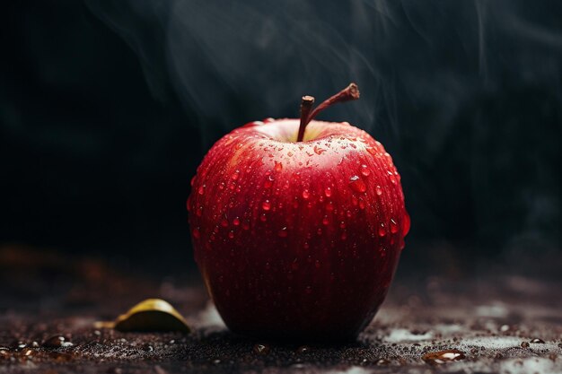 close up on red apple