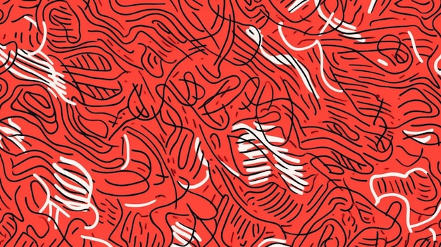 A close up of a red background with a bunch of hands generative ai