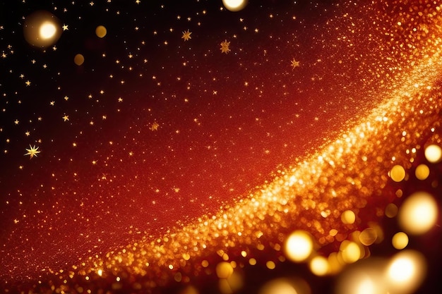 a close up of a red background with gold glitter