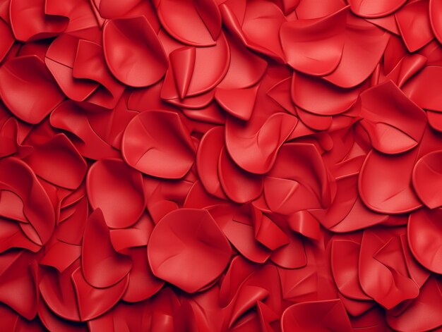 A close up of a red background with a lot of red petals generative ai