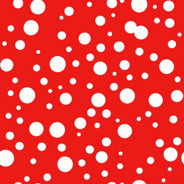Foto un primo piano di uno sfondo rosso con cerchi bianchi generativo ai