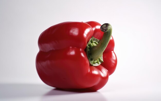 A close up red bell pepper isolated on a white background vegan fresh vegetables ai generated