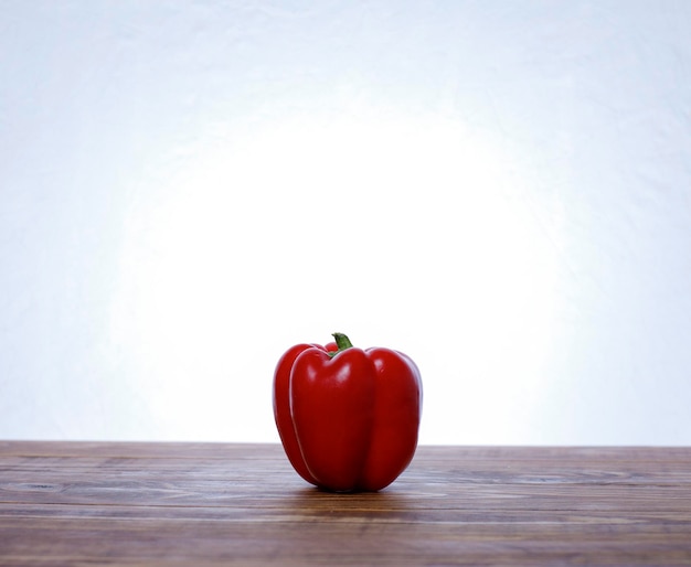 close-up of red bell peppers on table