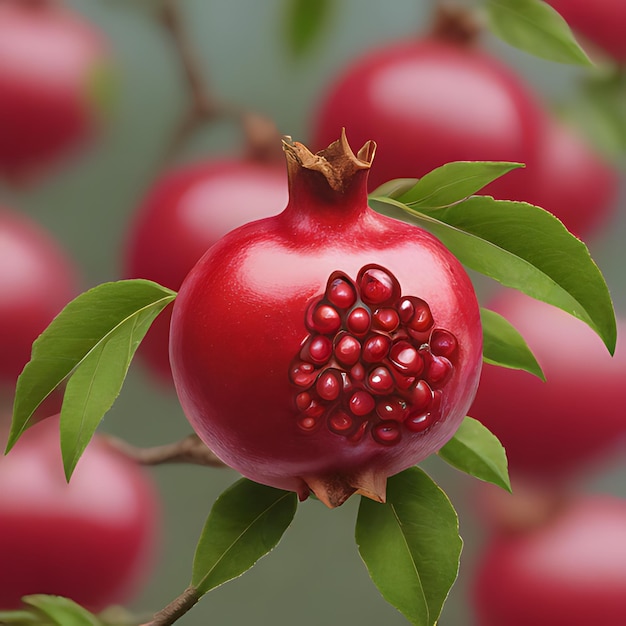 Photo a close up of a red berry with a green leaf