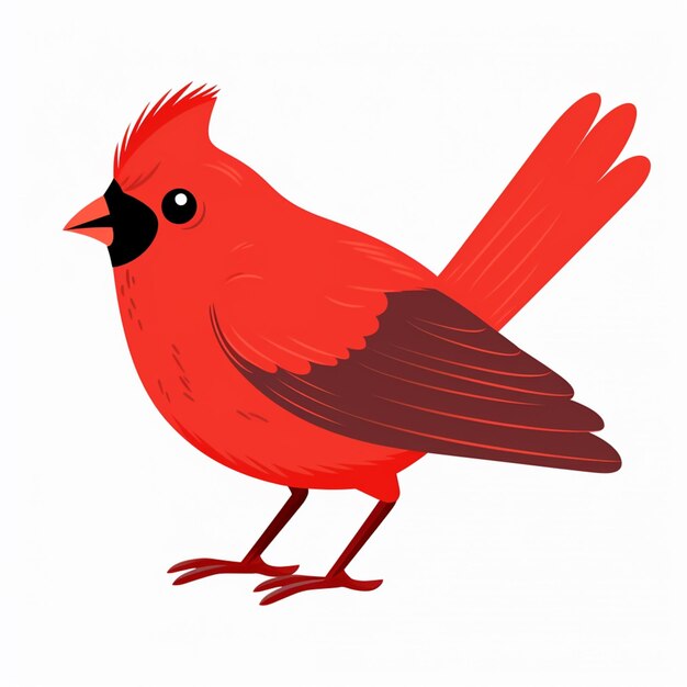 a close up of a red bird with a black beak generative ai