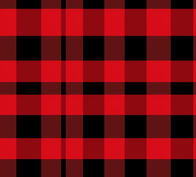 a close up of a red and black plaid fabric generative ai