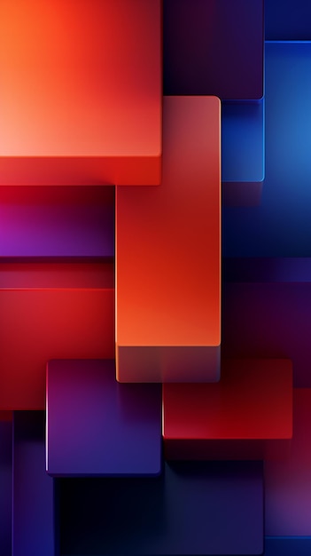 a close up of a red and blue abstract background with squares generative ai