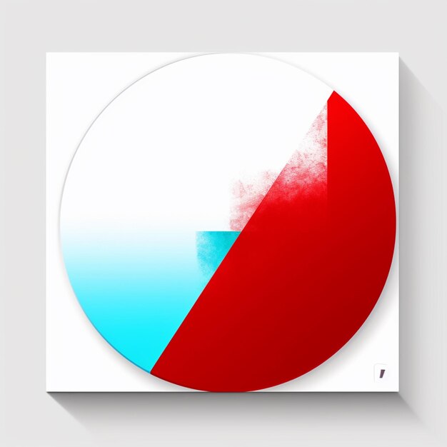 Photo a close up of a red and blue circular painting on a white wall generative ai