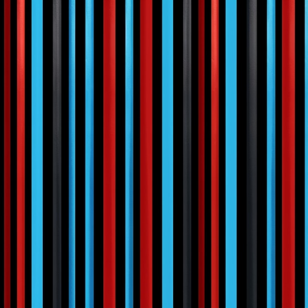 검정색 배경 생성 ai가 있는 빨간색과 파란색 줄무늬 벽지의 클로즈업