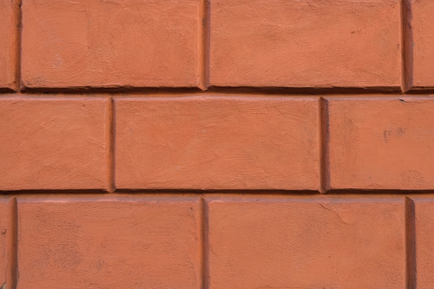 Close up red brick wall detail