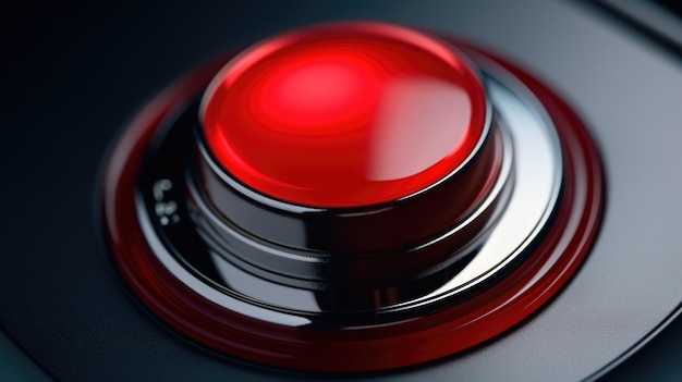Foto close up di un pulsante rosso su un'auto perfetto per l'uso nell'industria automobilistica