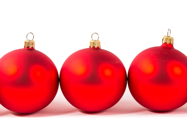 Photo close-up of red christmas balls