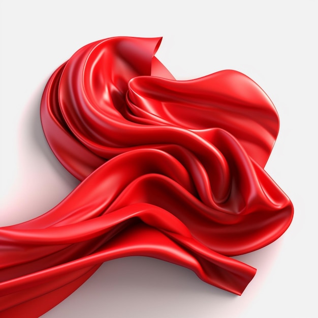 a close up of a red cloth on a white surface generative ai