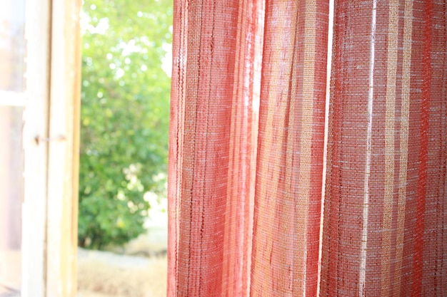 Photo close-up of red curtain